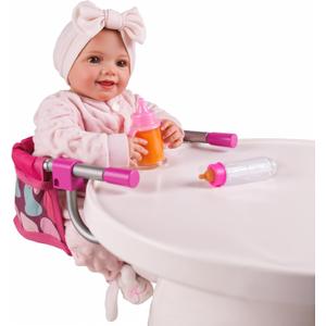 BABESIDE Baby Doll High Chair for 1220 Inch Dolls, Foldable Table Seat Doll Furniture, Portable Feeding Chair Accessories for Reborn Dolls and Toys, Pretend Play Accessory for Girls and Boys Age 3+
