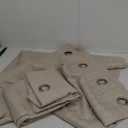 COLLACT Beige Linen Textured Curtains 96 Inches Long for Living Room Casual Weave Light Filtering Semi Sheer Curtains & Drapes for Bedroom Grommet Window Curtains, W52 x L96, 2 Panels Heathered Beige