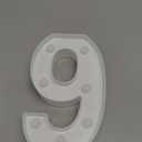 Pooqla Decorative Led Light Up Number Letters, White Plastic Marquee Number Lights Sign Party Wedding Decor Battery Operated Number (9)