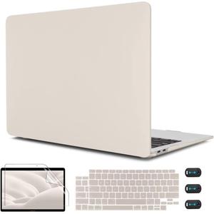 CISSOOK Beige Case for MacBook Air 13 Inch 2021 2020 2019 2018 Release Model A2337 A2179 A1932, Plastic Hard Shell Case with Keyboard Cover for MacBook Air 13.3 inch M1, Beige Stone
