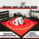 VELOVA Wrestling Mat BJJ Martial Arts Karate Boxing Judo MMA Jiu Jitsu Mats for Practice or At Home Gym, 9x9 Feet Shock Absorbing Grappling Sparring Thick Folding Matt Wrestling Gifts Men Boys
