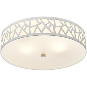 VICNIE 2-Light Flush Mount Ceiling Light, 12 inch Modern Ceiling Light Fixture with White Metal and Frosted Glass Shade for Hallway, Kitchen, Bedroom
