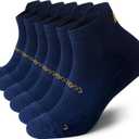 Wildarms Coolmax Bamboo Viscose Compression Running Socks for Men 3 Pairs Athletic Anti Blister Socks Cushioned Ankle Socks (Blue)