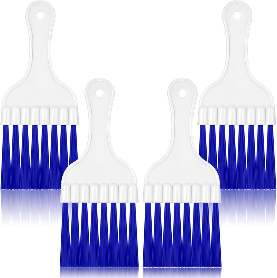 4pack Air Conditioner Condensed Small Plastic Whisk Brush (Blue)