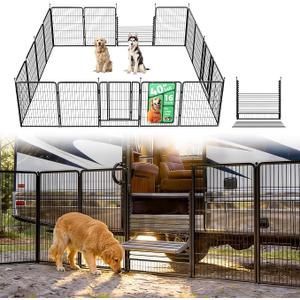 FXW Instant Dog Playpen with RV Step Grid for RV Camping, 40" H, 16 Panels
Quick-Setup & Heavy-Duty Play Yard, Helps Close Stair Gaps, Fits 32" RV Step Opening, For Medium & Large Dogs, Patented