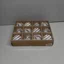 Christmas Ball Ornaments Set 12 pcs 80mm/ 3.15in Shatterproof Clear Glitter Christmas Tree Ornaments Hanging Ornaments for Xmas Holiday, White