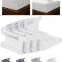 Tug Proof Bed Sheet Holders Set of 4 Keep Sheets Firm & Tight, Fitted Mattress Corners, College Dorm Room Essentials for Girls, Lock Keeper King Queen Bed Bedding Accessories Rv Bedroom Gifts (Light White)