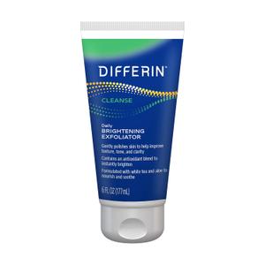 Differin Face Scrub Daily Brightening Exfoliator, Improves Tone and Texture for Acne Prone Skin, Green, 6 Fl Oz 