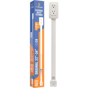 EZ Outlet Electrical Outlet Extender. Access Hard-to-Reach Outlets! Features USB-A, USB-C, and 2 AC Outlets, Extends 22"-34", Rotates 180. Use Behind Couches, Nightstands, Desks, and More.