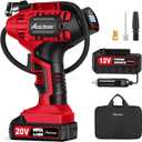 AVID POWER Tire Inflator Portable Air Compressor, 20V Cordless Car Tire Pump, Rechargeable Battery Powered Air Compressor w/12V DC Adapter, Digital Pressure Gauge