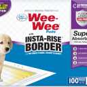 Four Paws Wee-Wee Super Absorbent Unscented Pee Pads for Dogs & Puppies with Insta-Rise Border, Leak-Proof Dog Housebreaking Potty Training Floor Protection, 22" x 23", 100 Count (White)