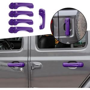 Door Handle Cover & Tailgate Handle Cover Inserts Exterior Accessories Fit for 2018-2025 Jeep Wrangler JL JLU 2/4 Door (Purple)
