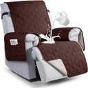 VANSOFY 100% Waterproof Recliner Chair Covers, Recliner Cover Non-Slip Dog Chair Cover Furniture Protector Washable Slipcover with Pocket, Elastic Straps for Pets, Dogs(Coffee, 28")