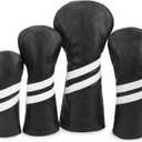 Headcovers, Leather Golf Club Covers, 1pc or 3pcs Set Lucky Clover Driver Headcover, 3 Wood Head Cover, Hybrid Rescue UT Headcover, Classic Golf Accessories