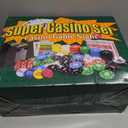 Super Casino Game Set: 6 Deck Shuffler+360pcs Chips+8 Poker Cards+Card Shoe+Chip Rake+Felt+Accessories, Blackjack Set & Texas Holdem Complete Kit, Poker Night Kit for Casino Party Gift