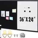 Ireer Framed Bulletin Board 36 x 24 Inches Magnetic Cork and Whiteboard Combo Dry Erase and Cork Board Combo for Wall Mounted Presentation Supplies Home Office School