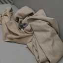 NICETOWN Thick Linen Curtains Privacy with Light Filtering, Grommet Semi Sheer Not See Through Linen Blend Curtain Drapes Vintage & Rustic for Farmhouse / Living Room, Angora, W55 x L84, 2 Panels