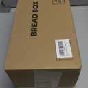 FILWH Metal Bread Box with Bamboo Cutting Board Lid, Bread Box with Bread Knife for Kitchen Countertop Countertop Storage for Homemade Bread, Bagels & Muffins (White, M)