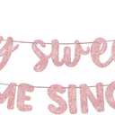 Fulmoon Pre Strung Happy Sweet 16 Awesome Since 2010 Banner Glitter Sweet 16th Birthday Signs for Birthday Bachelorette Party Decorations 16th Hanging Banner Photo Props Decor(Rose Gold)