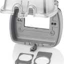 Leviton Weatherproof Outlet Box, Extra Duty 1-Gang While-In-Use Cover Includes Inserts for Single, Duplex and Decora/GFCI Receptacles, Vertical Mount, Plastic Enclosure, 5980-UCL, Clear (Horizontal)