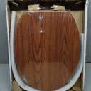Elongated Toilet Seat Molded Wood Toilet Seat with Zinc Alloy Hinges, Easy to Install also Easy to Clean, Anti-pinch Wooden Toilet Seat by Angol Shiold (Elongated, Brownish Yellow)