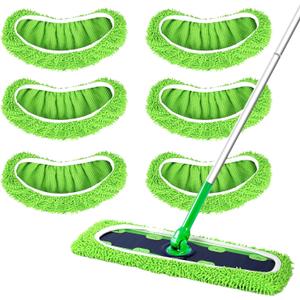 6 Pack XL Reusable Microfiber Mop Pads for Swiffer XL Mop - Dry Sweeping & Wet Mopping Cloths for Floor, Wall & Window Cleaning