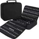 138 Hole Portable Socket Organizer, Drill Bit Organizer Drill Bit Holder Bit Pouch 1/4-Inch, 3/8-Inch, 1/2-Inch,Screwdriver Bit Organizer Drive Bit Adapter Storage Drill Bit Case Only