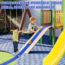 16 Ft Flexible Race Car Ramp Track for Kids Toy with Suction Cups, Compatible with Diecast 1/64th Cars, Rolls Up Portable Racetrack Party Favor Gifts for Boys Ages 3-10 Year Old (Racing Blue)