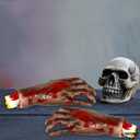 KatchOn, Fake Human Bloody Severed Hand - Body Parts Halloween Props | Fake Hands Scary Halloween Decorations | Bloody Decorations, Fake Hands Zombie Decorations | Scary Hand Props for Haunted House