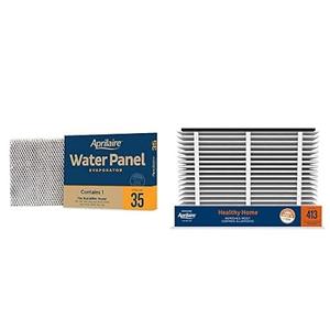 Aprilaire 413 MERV 13 Replacement Whole-House Furnace Air Purifier Filter - 16x25x4 (2 Pack) + AprilAire 35 Whole-Home Humidifier Water Panel Filter Replacement (2 Pack) BundleAmazon's Choice