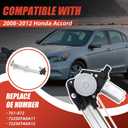 Front Left Driver Side Power Window Regulator with Motor Compatible with Honda Accord 2008 2009 2010 2011 2012 (Sedan 4-Door Only), Replace# 751-072, 72250TA0A11