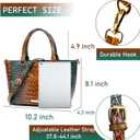 Makcr Joacbv Ladies Tote Leather Bags for Women Crocodile Embossed Zipper Satchel Purse Elegant Compartments Crossbody Work