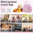 YOOLIFE Lunchbox Bag for Woman - Small Lunch Bags for Girls School, Portable Lunchbox for Work Picnic Travel | Initial Purple Insulated Lunch Bags for Women Wife Mom Daughter Women Gifts (Purple H)