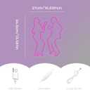 Pink Neon Light for Game Room, Adjustable Brightness Silhouette Wall Art Featuring Dancing People, Retro 80s Style LED Sign for Studio & Club Decor, USB Interface, Premium Acrylic