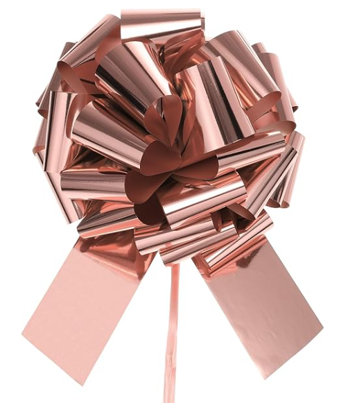 2 pcs MECCANIXITY 12 Inch Car Extra Giant Large Pull Bow Christmas Metallic Gift Wrapping Bows Ribbon for Wedding Car Baskets Presents Big Gift Bow, Pink 