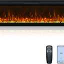 Oxhark Flame Linear Electric Fireplace 72 Inch, APP & Touch Screen & Remote Control, 13X13 Flame Color Combinations, Timer & Thermostat Fireplace Heater