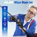 Rear Windshield Wiper for Mazda 3 2019-2021/ Mazda 2 2011-2014, Streak-free OEM Back Wipers Blades, 14" Window Blade Replacement Assembly