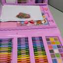 Timart Art Supplies, 210-Piece Drawing Art Kit, Gifts Kids Art Set with Double-Sided Easel, Non-Toxic Art Supplies for Girls & Boys, Drawing Set with Watercolor, Crayons for Young Artists-Pink