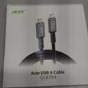 acer USB4 Cable 40Gbps, 8K@60Hz Thunderbolt 4/3 Cable, 240W Fast Charging Braided High Speed USB-C Video Cord Compatible with MacBook, SSD, Docking, iPhone 16 and More (6.6FT)
