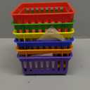 Fun Express - 6 Pack Mini Storage Baskets Bins, Plastic Organizer Basket, Colorful Shelf and Desk Make-up Storage Crate Organizing Containers. Office, Toy Storage