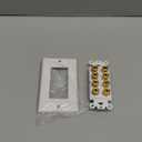 Moonrise Monoprice 103326 Banana Binding Post Two-Piece Inset Coupler Wall Plate for 4 Speakers, White