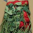 Aneco  Red Flower Garland Artificial Rose Vines Roses Fake Vine Flowers Plants Party Supplies for Holiday Wedding Garden Craft Art Decoration