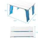 Modern-Depo 15.9"x14.2"x9.6" Large Portable Folding Beach Table for Sand Foldable Height Adjustable Side Table Desk for Camping Picnic BBQ with Carry Bag, Cyan