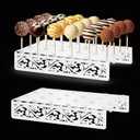 2 Pack White Metal Cake Pop Display Stand, Holds 48 Cake Pops stand with 100pcs Sticks, Lollipop Holder for Party,Dessert Table,Wedding Cake Stand
