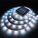 Solar LED Strip Lights Outdoor Waterproof 19.6FT 180 LED White Solar Powered Tape Rope Light for Outside, Garden, Pool, Stair, Step, Gazebo, Canopy, Accent Lighting (Upgraded Version)