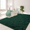 FlyDOIT 6x9 Feet Large Area Rugs for Living Room, Deep-Green Shaggy Rug Fluffy Throw Carpets, Ultra Soft Plush Modern Indoor Fuzzy Rugs for Bedroom Girls Kids Nursery Room Dorm Home Decor