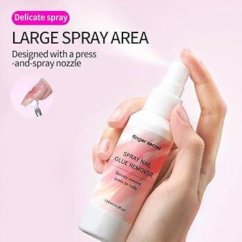 Spray Nail Glue Remover 60ml/2FL.OZ (2pcs)& Nail Scraper,Professional Nail Remover For Wear Nail Press On Nails, Easily & Quickly Remove Fake Nails Nail Tips, Doesn't Hurt Nails