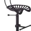 Diwhy Industrial Design Metal Adjustable Height Backrest Chair Vintage Tractor Saddle Bar Stool Rust