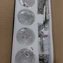4-Light Brushed Nickel Kitchen Island Lighting, Modern Linear Dining Room Chandelier Light Fixtures with Clear Glass and Chain, Mid Century Hanging Lights for Kitchen Island, OS-YQ8153-4ISBNC
