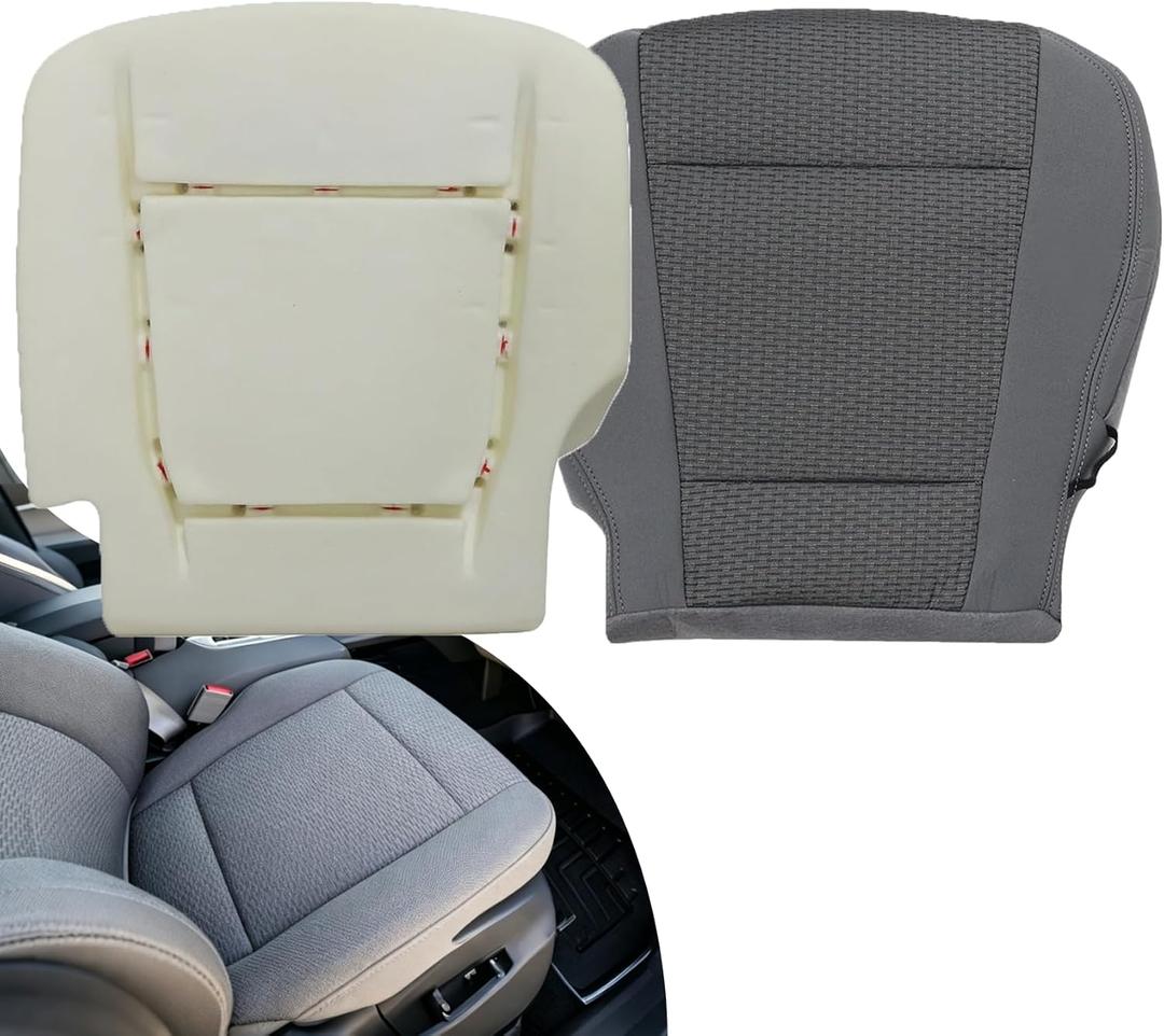Driver Bottom Cloth Gray and Foam Cushion Replacement Seat Cover Fit for Ford F250 F350 F450 F550 XLT 2017 2018 2019 2020 2021